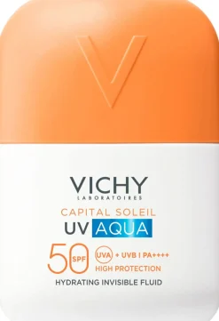 Sonnenschutz Ultra-Leicht Feuchtigkeitsspendendes Fluid für Gesicht und Augenpartie SPF 50