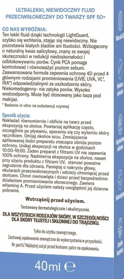 Ultra-leichte Sonnencreme für das Gesicht