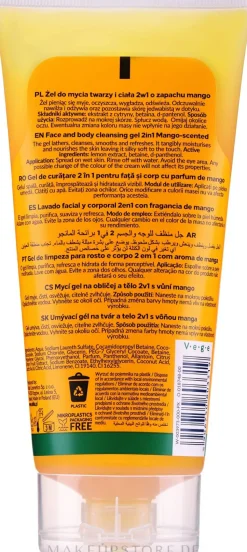 Waschgel für Gesicht und Körper mit Mangoaroma